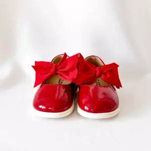 베이비잼 여아용 큐티리본 삑삑이플랫 레드 - 10007