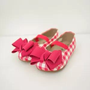 베이비잼 여아용 샤이체크 플랫 핑크 - 10009