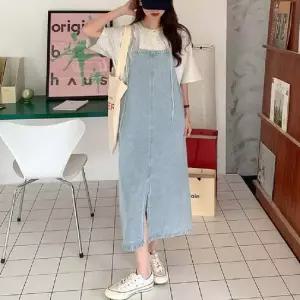 심플한 데님 멜빵원피스 LL-D161 데님스커트