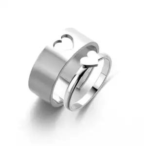 귀여운 하트 퍼즐 커플링 커플 반지 링 여성 용 빈티지 주얼리 사랑 애정 학생 악세사리 쥬얼리 빈티지