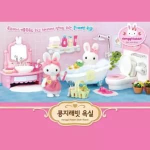 콩지래빗 욕실 놀이 미니 토끼 여아 장난감 키즈 예쁜인형 역할놀이