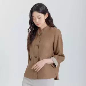 [지센] 2컬러 린넨 버튼업 밴드넥 자켓 LCJKP424_P418235344