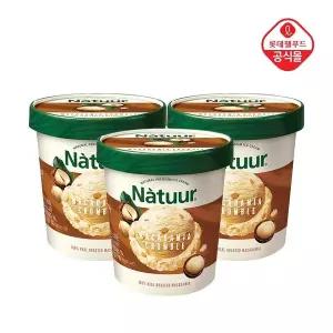 [신세계라이브쇼핑]나뚜루 마카다미아 크럼블 파인트 474ml x 3개