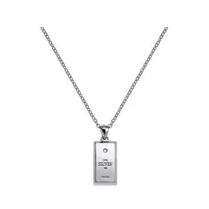 실버바 화이트 스몰 펜던트 체인목걸이 HPGSVW00002M