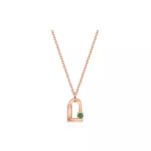 럭키엘 탄생석 5월 그린나노 실버핑크 목걸이 TNSSVP13950S-5