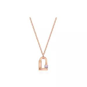 럭키엘 탄생석 2월 자수정 실버핑크 목걸이 TNSSVP13950S-2