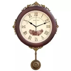 GB3088 무소음 월넛원목주석로마숫자 추 벽시계 한국 벽시계 양면시계 인테리어소품 집들이 선물