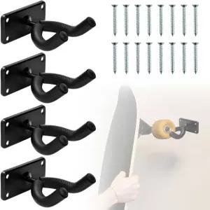 LODMOD 4팩 스케이트보드 벽걸이 - 스노보드 랙 기타 롱보드 서핑보드용 수납 디스플레이 홀더 나사 장착