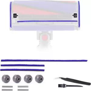 플러시 스트립 + 솔판 휠 및 축 Dyson V6 V7 V8 V10 V11 소프트 롤러 클리너 헤드 펠트 교체 부품 호환