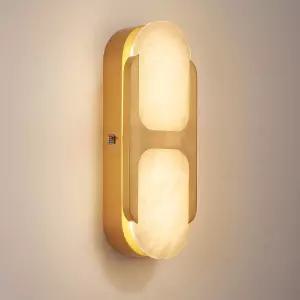 13.8인치 황동 알라바스터 벽 스콘스 스페인 천연 대리석 조광 실내 2700K/3000K/4000K/5000K/6000K CCT