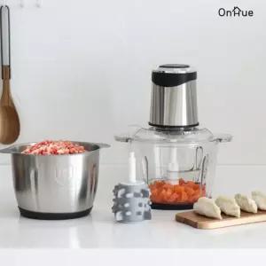 온휴 3리터 멀티 다지기 세트 OHA-C300S 2가지용기 유리/스텐 마늘박피기 강력2중칼날