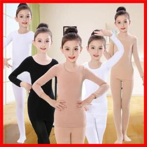 여자 속옷 세트 가을 겨울 양털 어린이를위한 따뜻한 열 슬림 댄스 십대 학교 의류 10 12 년