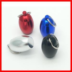 타원형 귀마개 알루미늄 봉인 된 금속 캡슐 병 알약 보관 상자 컨테이너 키 체인 비밀 필 박스 로켓 열쇠