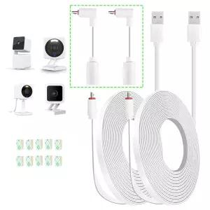 AYIFEI Wyze Cam v4 Pan v3 OG 및 Pro 실내/외용 10FT 전원 연장 케이블 보안 카메라용 방수 플랫 마이크로
