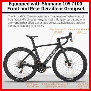 SAVA A7L 저가형 탄소 섬유 도로 자전거(SENSAH 7120 키트 포함) 24단 경량 8.9kg 자전거 경주용
