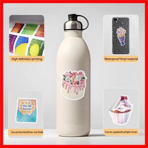 50pcs 귀여운 스타일 생일 곧 낙서 워터 컵 가방 장식 어린이 스티커