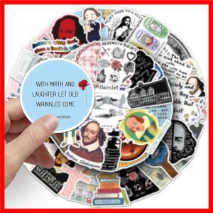 50PCS 시인 작가 영국 셰익스피어 연예인 방수 스티커 DIY 노트북 모바일 기타 가방 워터 컵 낙서 어린이