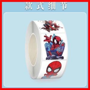 500Pcs/Roll 마블 스파이더 맨 씰링 스티커 멋진 만화 롤 데칼 노트북 전화 기타 어린이 보상 아이 장난감