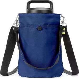 예티 램블러 병 18온스/26온스 오왈라 프리십 24온스 어깨끈이 달린 물병 슬링백 홀더 네이비 블루와