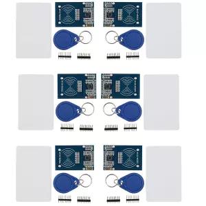 KEAcvise 6팩 미페어 RC522 RFID 키트 - 1356MHz 센서 모듈 S50 카드 및 키체인 태그 아두이노/라스베리