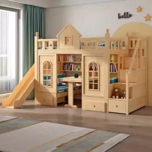 어린이 2층 이층 침대 공주 미끄럼틀 여아 책상 선물