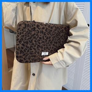 휴대용 레오파드 프린트 노트북 케이스 보관 가방 컴퓨터 운반 여성용 11/13/15 인치 적합