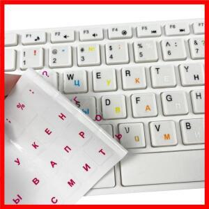 1pc 러시아어 투명 키보드 스티커 언어 알파벳 검정 흰색 레이블 컴퓨터 PC 먼지 보호 노트북 액세서리