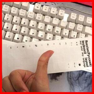 러시아어 투명 키보드 스티커 알파벳 블랙 화이트 라벨 먼지 보호 컴퓨터 PC 노트북 언어 액세서리