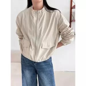 [하프클럽/샵앤]여성 밴딩라운드 바람막이 바스락 집업 점퍼 NYS-WJP-5149-아이