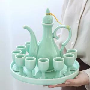 중식 도자기 술주전자 축배 청자 술잔 가정용 고전 결혼