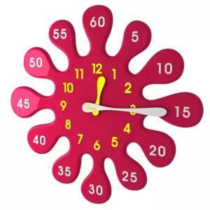 마젠타물방울시계-무소음/벽시계/숫자공부/교육용 /수학공부