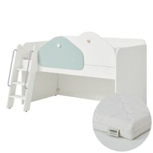 한샘 샘키즈 낮은벙커침대 SS (디자인 안전가드)+샘키즈 오가닉양면 토퍼 SS