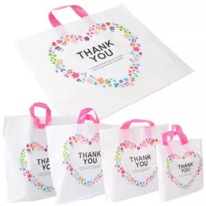 땡큐 THANK YOU 비닐쇼핑백 1p 포장비닐봉투 이벤트선물백 장바구니 손잡이 양면프린팅