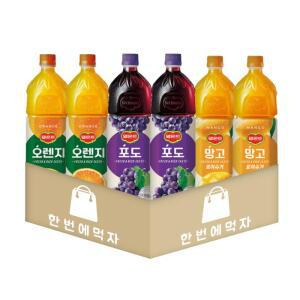 [한번에먹자] 델몬트 1.5L 오렌지 2개 + 포도 2개 + 망고 2개 / 총 6개
