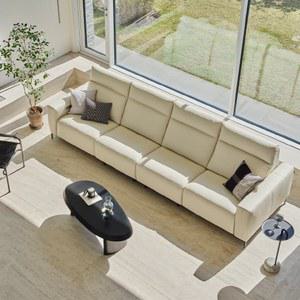 한샘 MVME 페타 천연가죽 리클라이너 와이드 4인용 [매장가구]