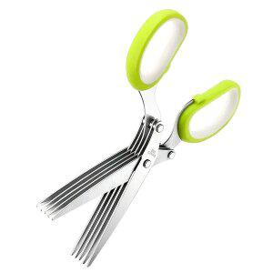 [케이에스몰]슈퍼리치 다용도 5날 만능 가위 SS01 그린 주방도구 다기능 가정용품 DIY 허브 공예가위