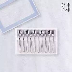 [삼미수저]기본 미러 티스푼 과일포크세트 10P