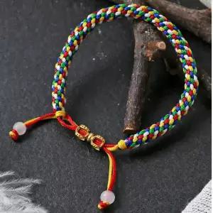 아이리스 재물행운 수제 오색매듭 팔찌 소원 성공기원