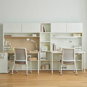 한샘 티오 일반책장 상하부도어형 5단 40cm (컬러 택1)