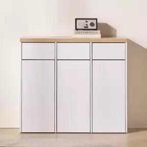 MN2074 3칸 슬림형 가정용 재활용 분리수거함 수납장 1000