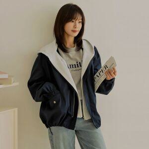 [66-120] 커고 레이어드 후드 스트링 점퍼