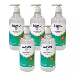 크리넥스 안심케어 안심 손소독제겔 플러스 프레쉬알로에향 펌프형 480ml x 5개 살균 소독 학교 병원 업체
