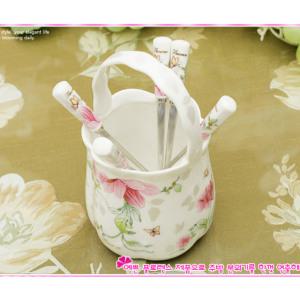 국산 현우 플로렌스 프릴 수반세트 11P쇼트/티스푼/티포크/수저통/스푼통/선물/혼수/명품/키친툴/씨엔큐