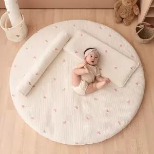 [비비엔다] 순수 원형러그 130 자수(커버+솜)