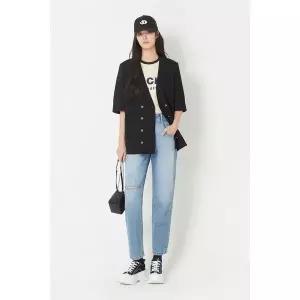 [럭키슈에뜨](센텀시티점)[럭키위크]LQJAM25540 반소매 노카라 더블 자켓 [온라인전용]