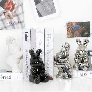 인테리어 소품 토끼 세라믹 북엔드 오브제 장식 GHD27