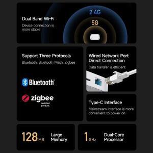 글로벌 버전 Xiaomi 스마트 홈 허브 2 듀얼 밴드 Wi-Fi 원격 제어 Zigbee 게이트웨이 Wifi 2.4GHz Bluetoo