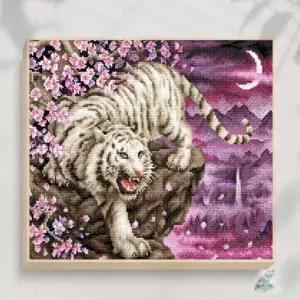 별하샤인 보석십자수 매화 백호맹호도 40X50 자수패키지 보석십자수도구