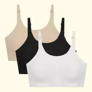 아이엠속옷 주니어 심리스 끈 브라탑 3p 편안한밀착 학생 청소년 브래지지어