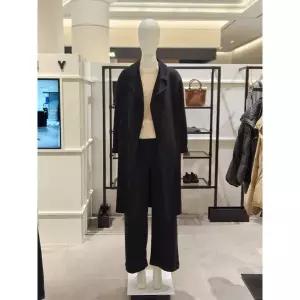 [시슬리](하남점)벨티드 핸드메이드 코트 블랙 SACT80561-BK